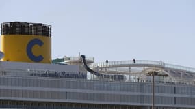 Le Costa Smeralda au large de Civitavecchia en Italie, le 30 janvier 2020.