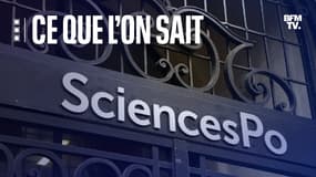 Le logo de Sciences Po sur sa devanture, à Paris, le 18 avril 2018