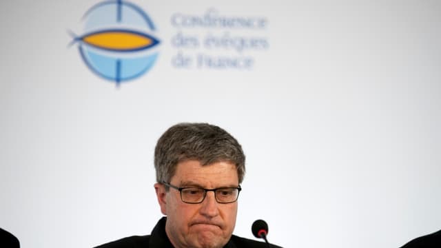 Mgr Eric de Moulins-Beaufort, président de la Conférence des évêques de France (CEF), le 7 avril 2022 à Lourdes