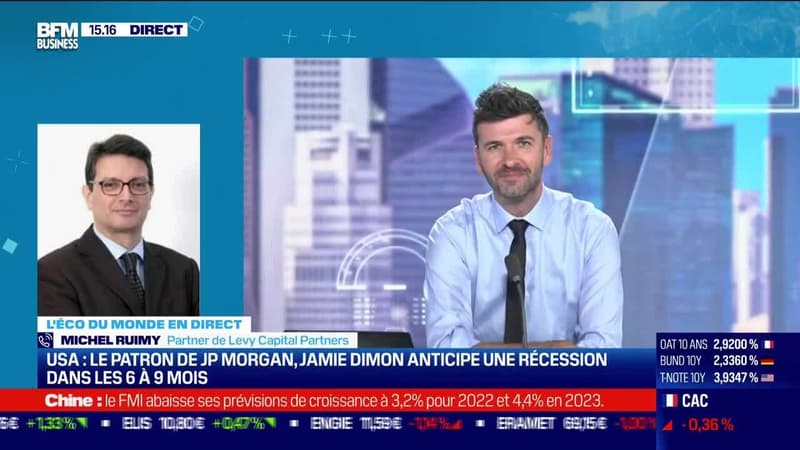 Michel Ruimy (Levy Capital Partners) : Le patron de JP Morgan, Jamie Dimon anticipe une récession dans les 6 à 9 mois - 11/10