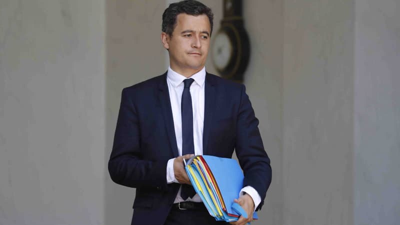 Gérald Darmanin à la sortie de l'Elysée le 14 juin 2017.