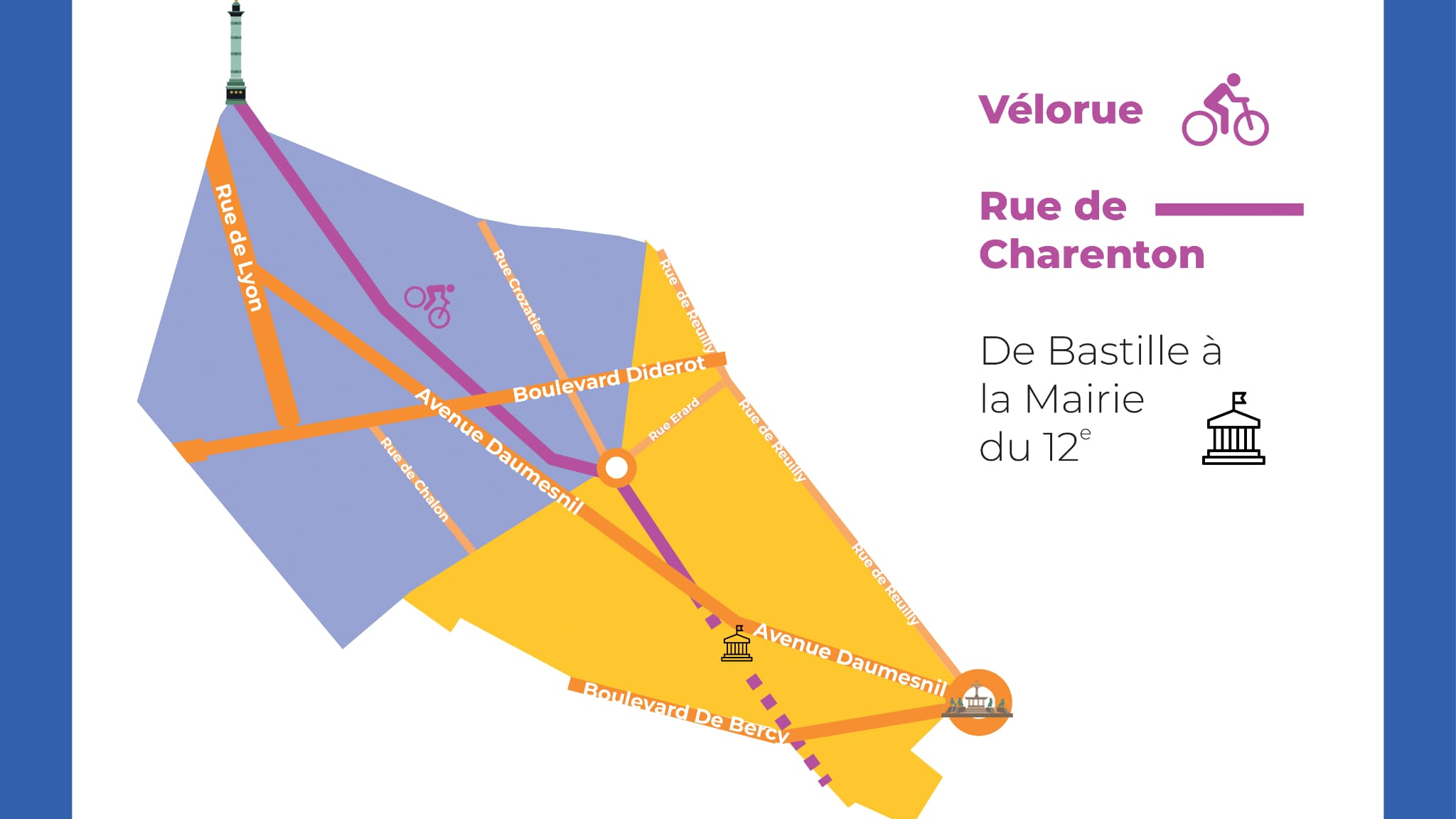 Plan de la future vélorue, rue de Charenton