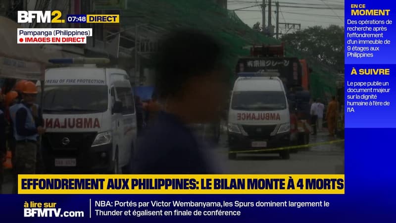 Philippines: quatre morts et plus d'une quinzaine de disparus après l'effondrement d'un bâtiment de neuf étages en construction