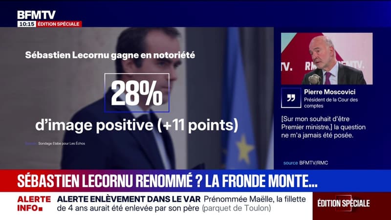 La cote de popularité de Sébastien Lecornu en hausse avec 28% d'opinions favorables