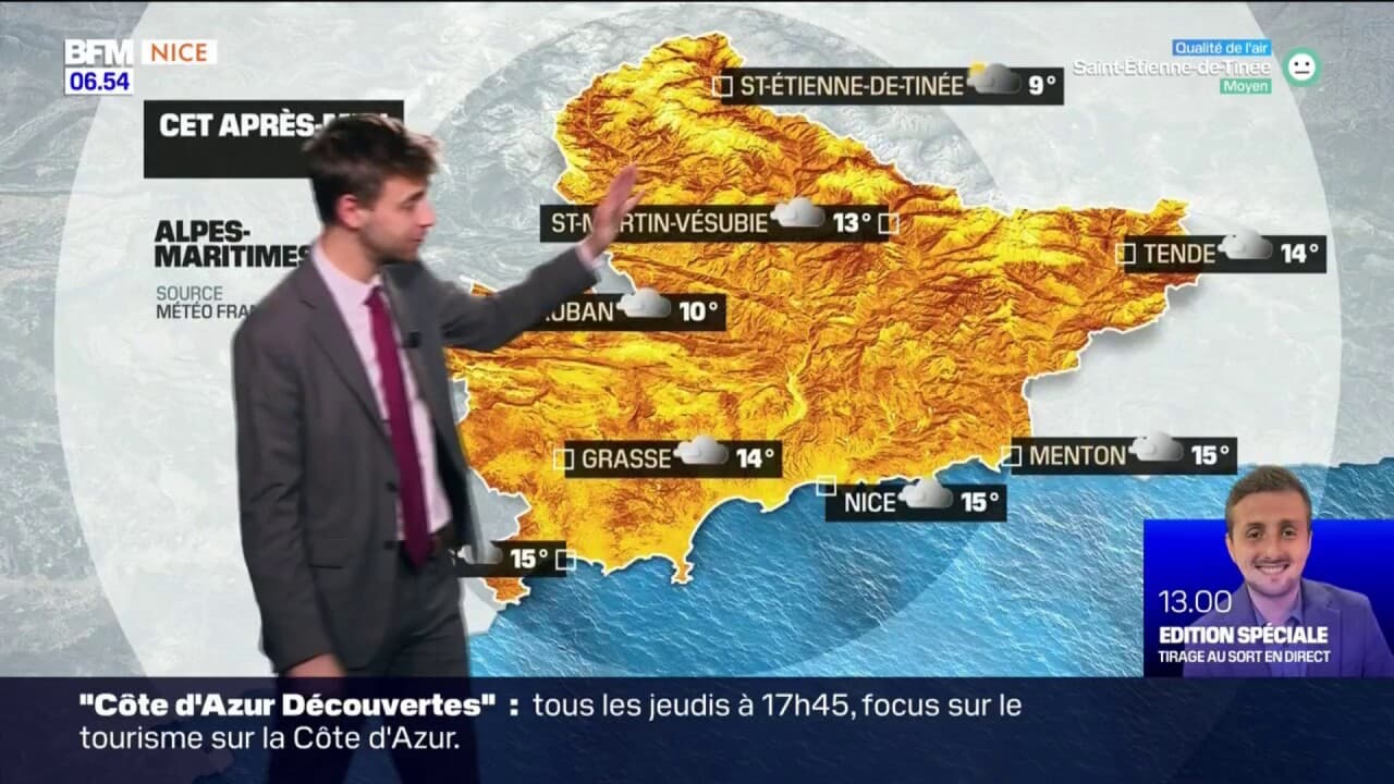 Météo AlpesMaritimes un vendredi nuageux mais des températures douces