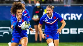 Caroline Drouin à la passe lors de la Coupe du monde féminin 2022