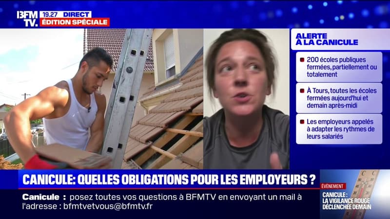 Canicule: une menuisière-charpentière déplore les limites du régime d'intempéries, 