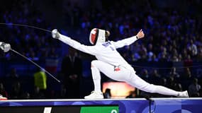 L'escrimeuse française Auriane Mallo-Breton en finale de l'épée, JO de Paris, 27 juillet 2024