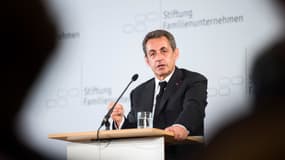 Nicolas Sarkozy en déplacement en Allemagne, le 12 juin 2015.