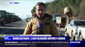 La colère des agriculteurs ne retombe pas en ce quatrième jour de blocage de l'A64