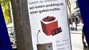 Le flyer lié à la tendance allemande "Pudding mit der Gabel"