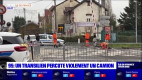 Val-d'Oise: un camion percuté par un train de la ligne H