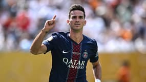 Fabian Ruiz célèbre son but lors de la demi-finale de la Coupe du monde des clubs entre le PSG et le Real Madrid (4-0), le 9 juillet 2025