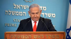 Le Premier ministre israélien Benjamin Netanyahu lors d'un briefing sur l'épidémie de Covid-19 en Israël, à Jérusalem, le 13 septembre 2020