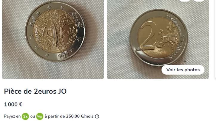 Une pièce de 2 euros collector pour les JO vendue sur Le Bon Coin