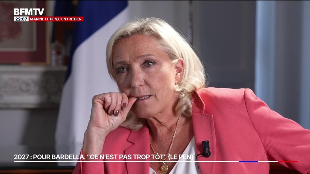 Marine Le Pen: "Nous avons fait, Jordan et moi, un choix commun: nous considérons que la meilleure configuration c'est que je sois présidente et qu'il soit mon Premier ministre" Kép