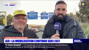 Agriculteurs en colère: la mobilisation continue sur l'A51 à Aix-en-Provence