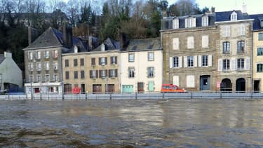 Quimperlé sous les eaux, le 3 janvier 2014.