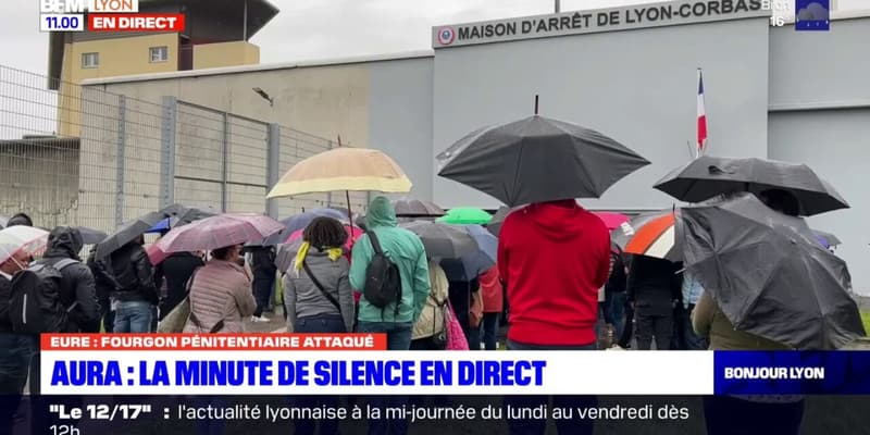 Fourgon pénitentiaire attaqué dans l'Eure: la minute de silence à la maison d'arrêt de Lyon-Corbas
