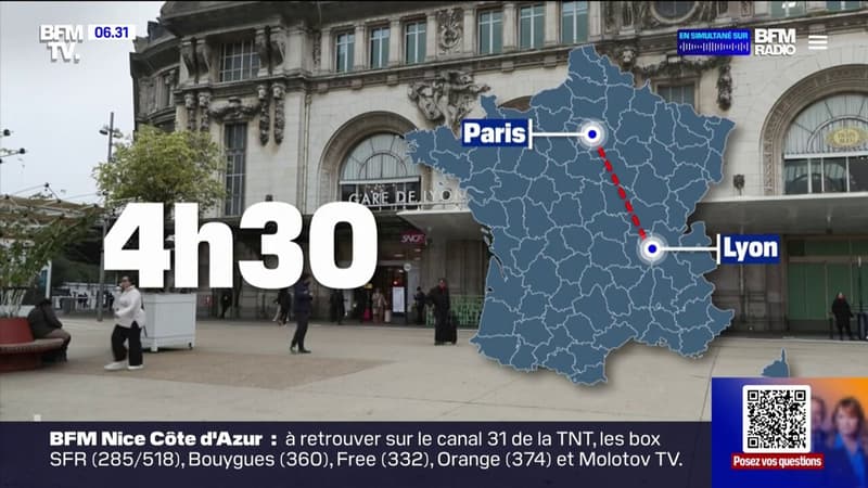 SNCF: pendant quatre jours, il faudra 4 heures 30 pour relier Paris et Lyon en train