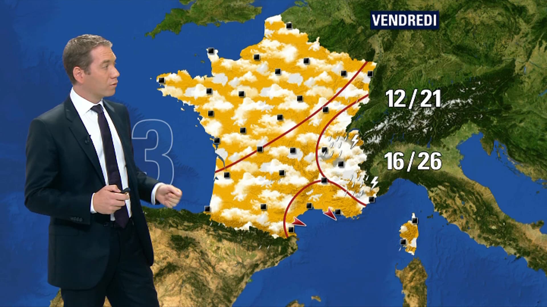 Prévision Météo-France pour vendredi 14 septembre 2018
