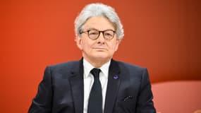 Le commissaire européen au marché intérieur, Thierry Breton, participe à un débat lors du salon Vivatech dédié aux start-ups technologiques et à l'innovation, à Paris, le 24 mai 2024.