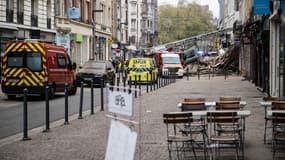 Les gravats rue Pierre-Mauroy, à Lille. 