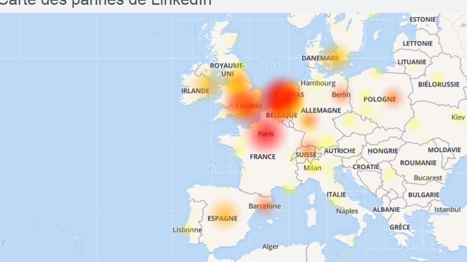 Les signalements de pannes sur LinkedIn. 