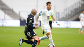 Pol Lirola lors du match OM-Lorient, le 17 avril 2021