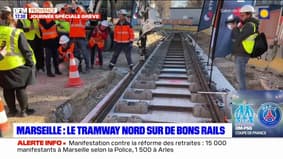 Marseille: les premières extensions du tramway vers les quartiers Nord posées