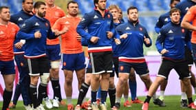 Le XV de France à l'entraînement