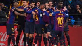 La joie des joueurs du Barça après le nul à Villarreal
