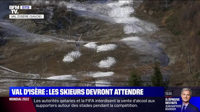 Val d'Isère: faute de neige, les skieurs devront attendre