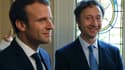 Emmanuel Macron et Stéphane Bern à Port-Marly, dans les Yvelines.