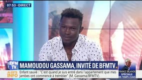 Mamoudou Gassama, le jeune homme qui a sauvé l'enfant suspendu dans le vide au balcon d'un immeuble du 18e arrondissement de Paris. 