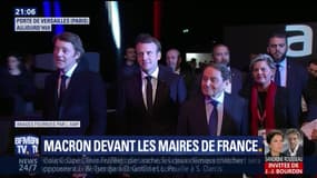 Emmanuel Macron devant les maires de France