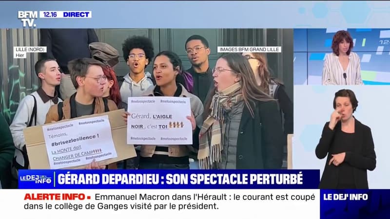 Lille: le spectacle de Gérard Depardieu, accusé de violences sexistes et sexuelles, perturbé et retardé par des manifestants