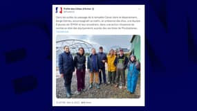 La préfecture des Côtes-d'Amor partage une photo des huit jeunes de l'EPIDE venus aider un couple de maraîchers à déblayer leur exploitation après le passage de la tempête Ciaran, le 9 novembre 2023. 