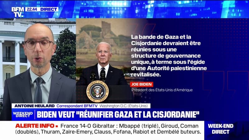 Après la guerre, Joe Biden souhaite la création d'un état palestinien, avec la bande de Gaza et la Cisjordanie réunifiée