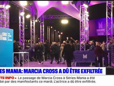 Séries Mania: le passage de Marcia Cross sur le tapis rouge perturbé par des manifestants contre la réforme des retraites, la star exfiltrée
