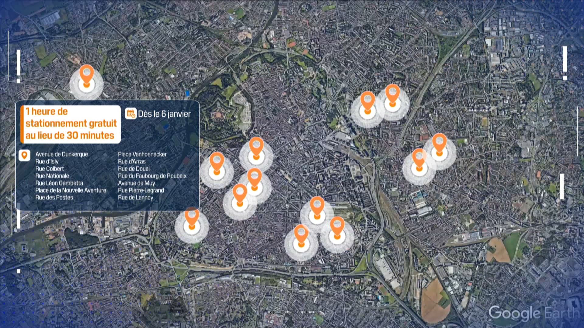 Les rues à Lille bénéficiant du stationnement gratuit pendant une heure Les rues à Lille bénéficiant du stationnement gratuit pendant une heure