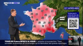 Des précipitations du Sud-ouest jusqu'aux régions du Nord et des températures en baisse