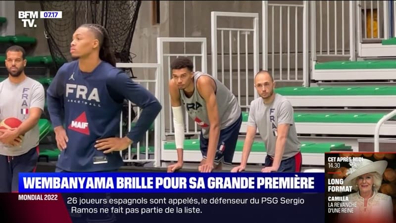 Wembanyama brille pour sa grande première dans l'équipe de France de basket