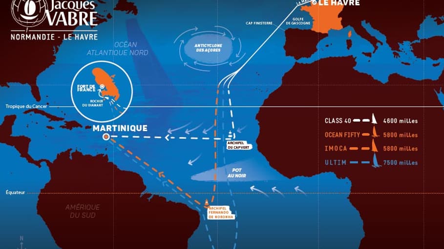 Le parcours de la Transat Jacques Vabre 2021 Le parcours de la Transat Jacques Vabre 2021