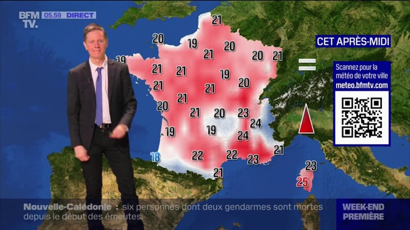Regarder la vidéo Des orages attendus dans le Sud-Ouest, de la Bretagne jusqu'en Alsace, avec des températures comprises entre 18°C et 25°C... La météo de ce dimanche 19 mai