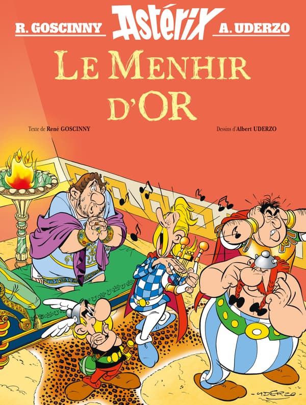 Couverture du "Menhir d'or", une histoire inédite d'Astérix Couverture du "Menhir d'or", une histoire inédite d'Astérix