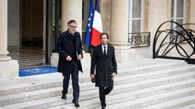 Boris Vallaud et Olivier Faure à Matignon à l'Élysée le 10 octobre 2025