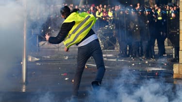 Un gilet jaune, lors d'une précédente manifestation.