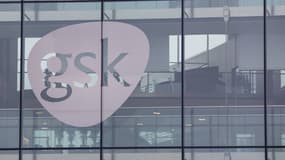 Le logo de l'entreprise pharmaceutique GSK.