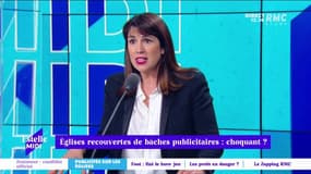 Bâches publicitaires qui recouvrent les Églises : "Il y a d’autres manières pour financer les travaux de ces monuments." selon Emmanuelle Dancourt.
